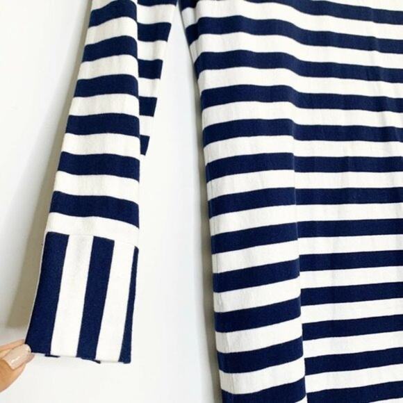 Minnie Rose White & Blue Striped Sweater Dress - Size Small - Picture 9 of 13